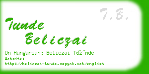 tunde beliczai business card